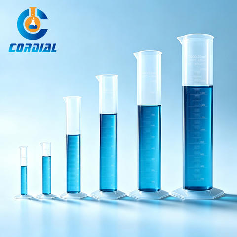 CORDIAL 10-2000ml Plastic Measuring Cylinder with Hexagonal Base for Laboratory Use