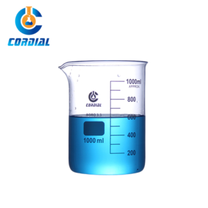 CORDIAL 1000ml Borosilicate 3.3 Glass Low Form Beaker for Laboratory Use