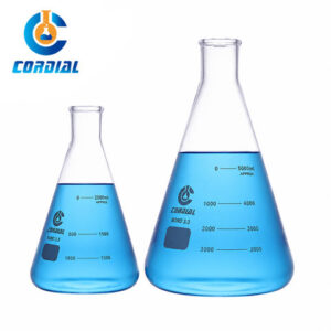 CORDIAL 2000/5000ml Borosilicate 3.3 Glass Narrow Mouth Conical Flask with Graduations for Laboratory
