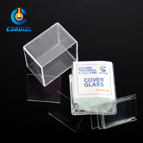 CORDIAL 22x22mm Microscope Cover Glass Slips for Laboratory Use