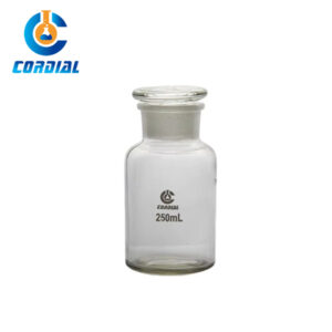 CORDIAL 250ml Wide Mouth Reagent Bottle with Glass Stopper for Laboratory Chemical Use