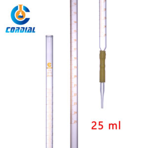 CORDIAL 25ml Alkali Burette with Rubber Tubing Connection for Laboratory Use