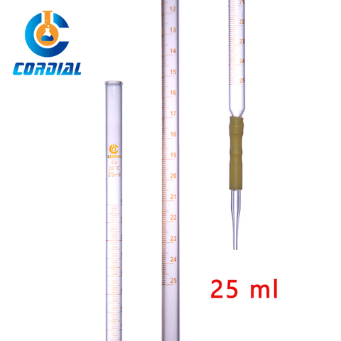 CORDIAL 25ml Alkali Burette with Rubber Tubing Connection for Laboratory Use