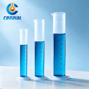 CORDIAL 500/1000/2000ml Plastic Measuring Cylinder with Hexagonal Base for Laboratory Use