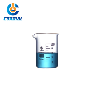 CORDIAL 50ml Borosilicate 3.3 Glass Low Form Beaker for Laboratory Use