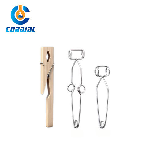 CORDIAL Spring Steel and Wood Test Tube Clamp for Laboratory Use