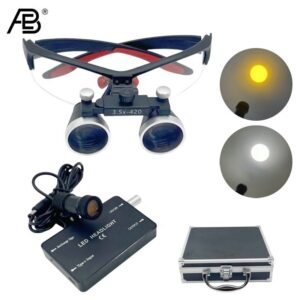 Dental Loupes 2.5/3.5x Laboratory Medical Magnification Binocular Loupe Headlight Headlight 5w Metal Box Packaging