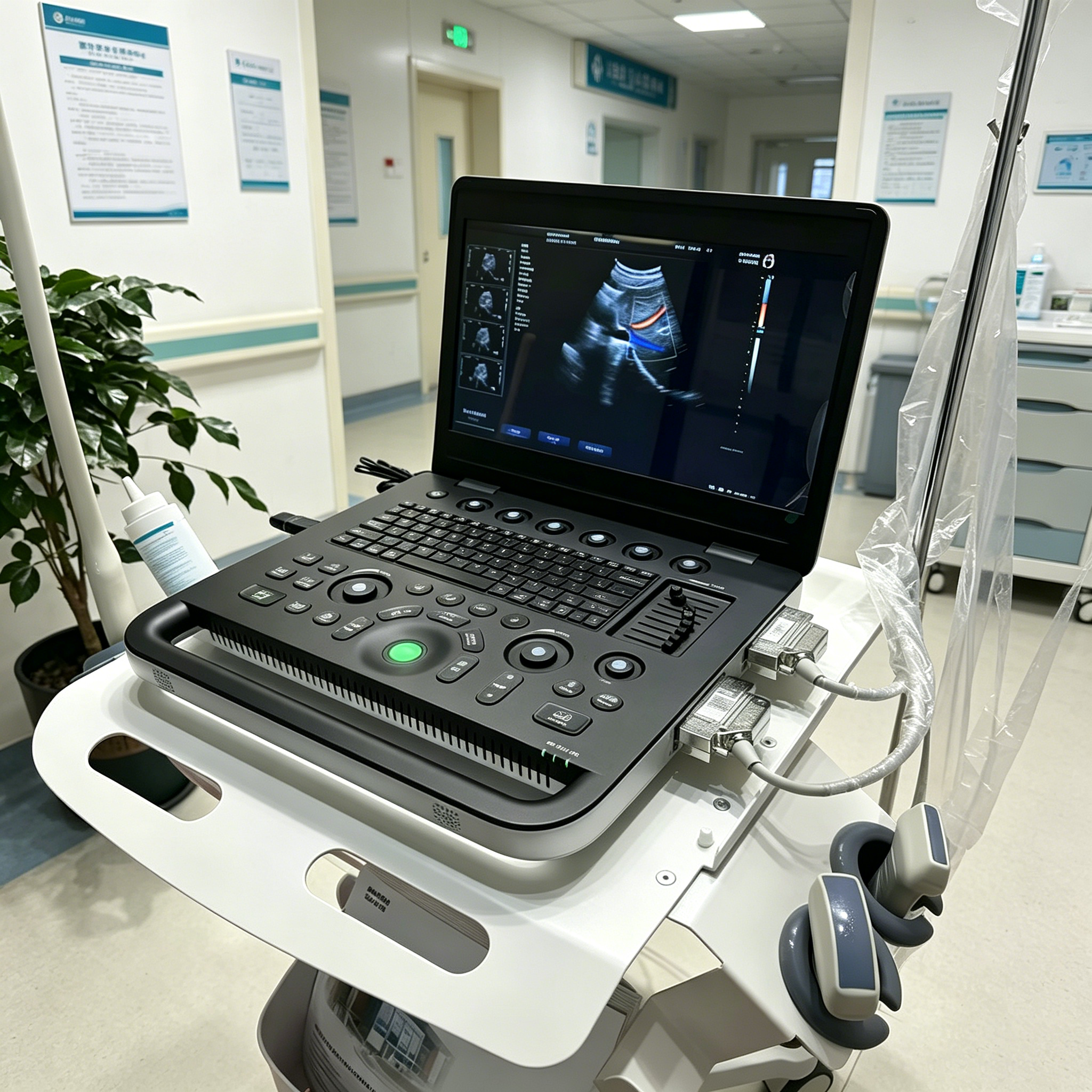 Portable Color Doppler Ultrasound Machine – Laptop System with Convex & Linear Probes (Hospital/Clinic)