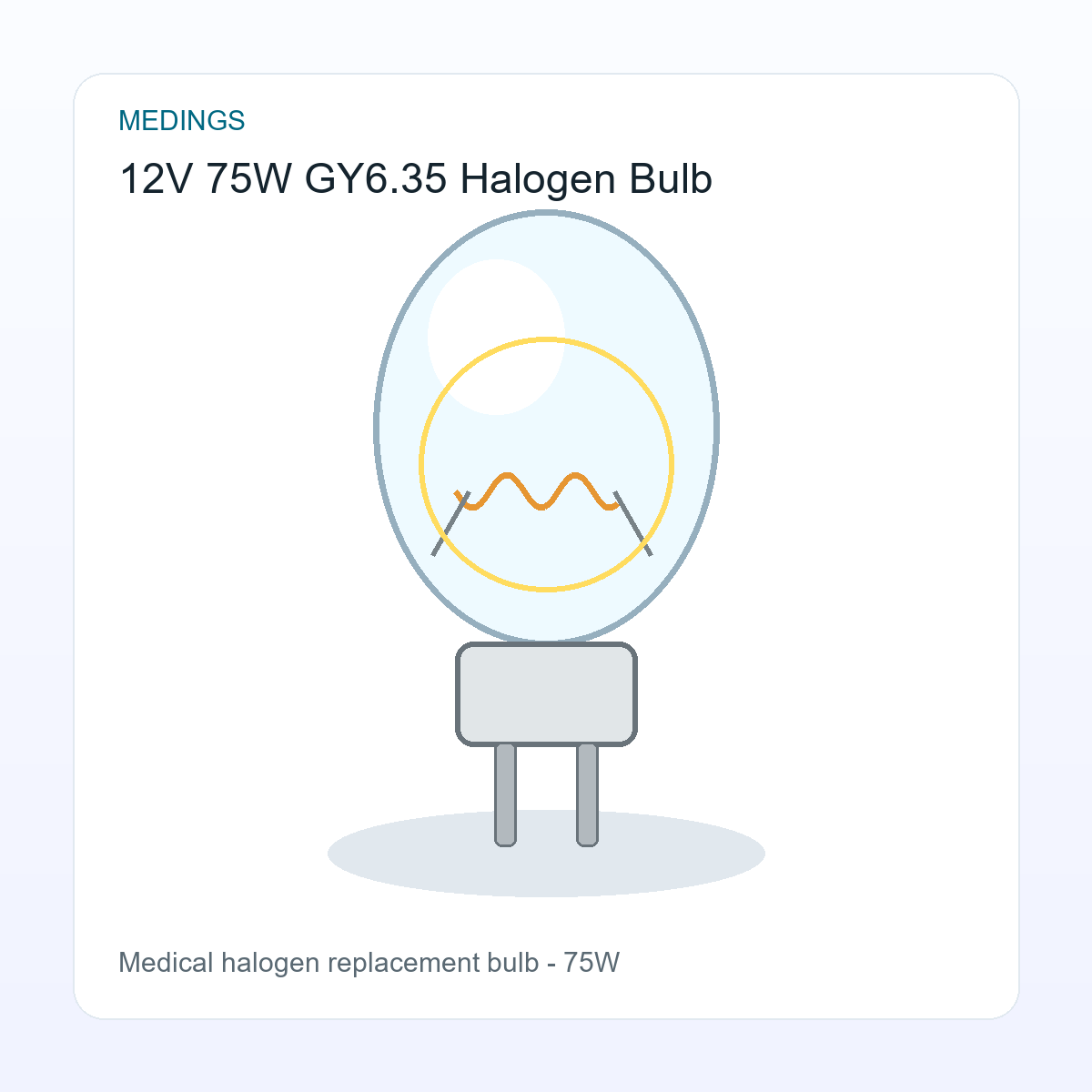 Medical Halogen Lamp 12V 75W GY6.35 Replacement Bulb