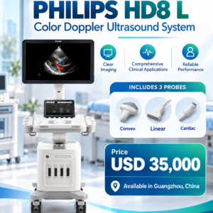 Philips HD8 L — convex, linear and cardiac probes — MEDINGS offer marketing illustration